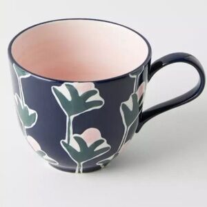 Anthropologie Cassie Byrnes Flowers Melbourne Hand painted Stoneware Mug
